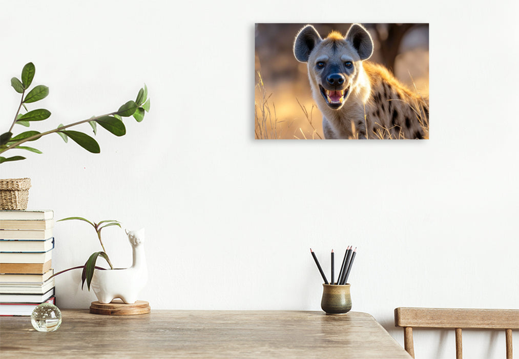 Premium Textil-Leinwand Angsteinflössendes Zähnefletschen