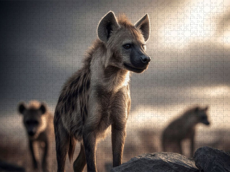 Das Hyänenleben in bergiger Region - CALVENDO Foto-Puzzle'