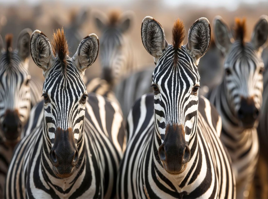 Ein typisches Bild - eine große Zebraherde - CALVENDO Foto-Puzzle'