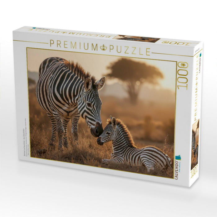 Behütet und beschützt - das Zebrafohlen - CALVENDO Foto-Puzzle'
