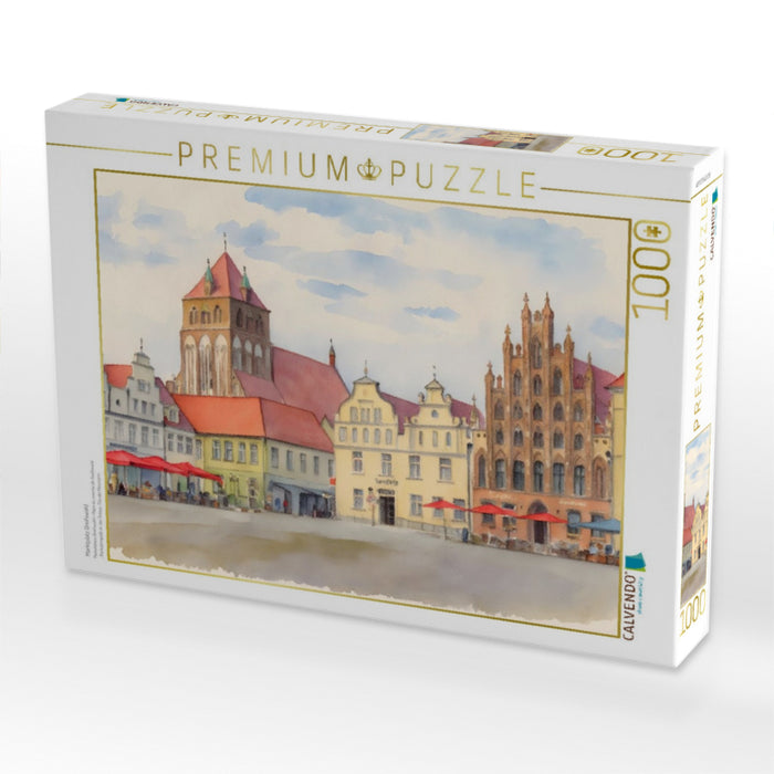Marktplatz Greifswald - CALVENDO Foto-Puzzle'