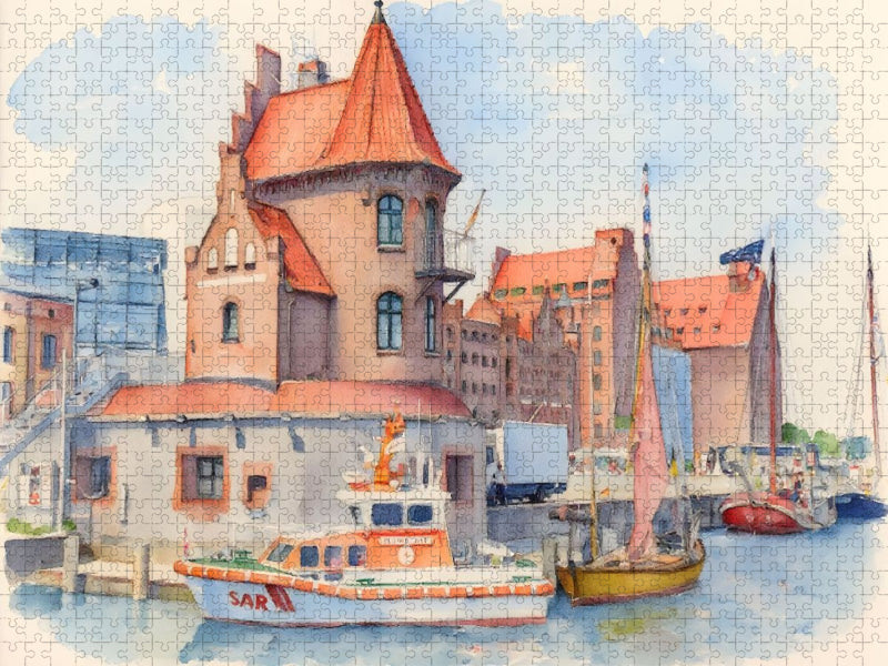 Lotsenhaus Stralsund - CALVENDO Foto-Puzzle'