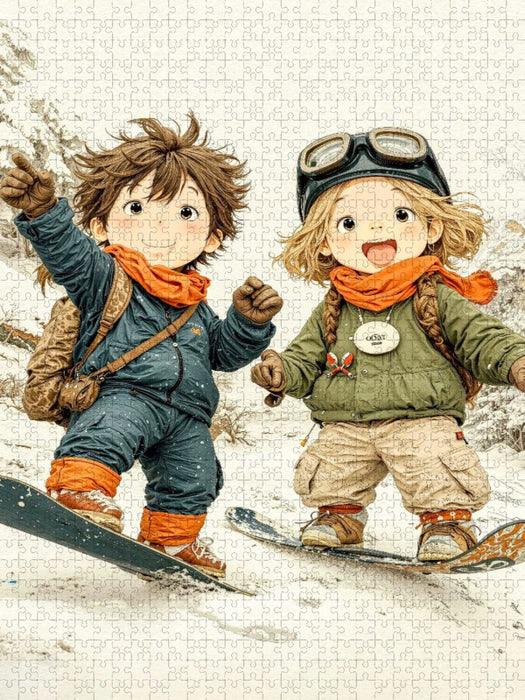 Juchhu, endlich Schnee - CALVENDO Foto-Puzzle'