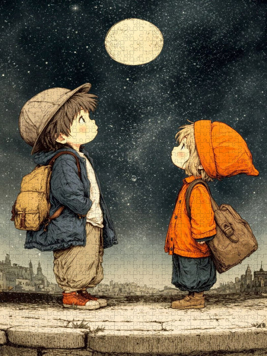 So ein großer Mond und so viele Sterne - CALVENDO Foto-Puzzle'