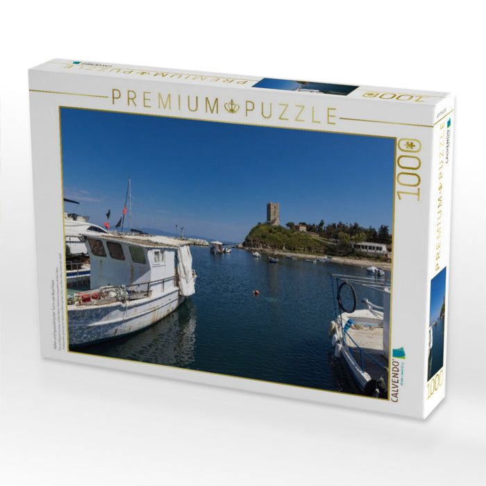 Hafen und byzantinischer Turm von Nea Fokea - CALVENDO Foto-Puzzle'