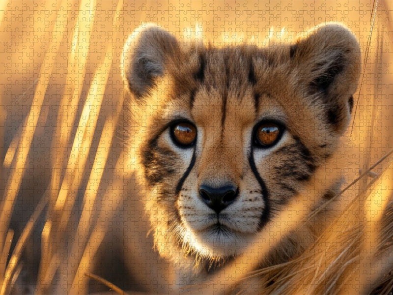 Ein neugieriger Raubkätzchenblick - CALVENDO Foto-Puzzle'