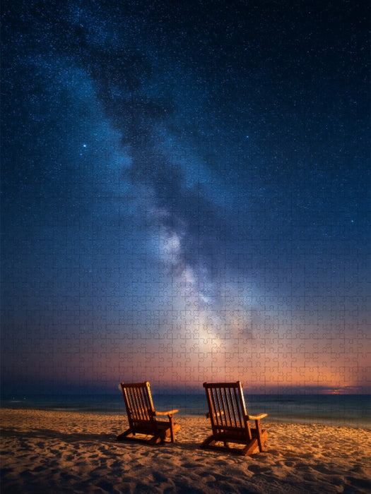 Unter dem Sternenzelt lauscht man dem Klang der Ewigkeit - CALVENDO Foto-Puzzle'