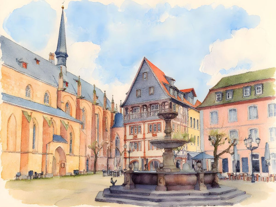 Marktplatz in Neustadt an der Weinstraße - CALVENDO Foto-Puzzle'