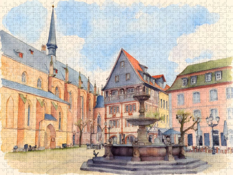 Marktplatz in Neustadt an der Weinstraße - CALVENDO Foto-Puzzle'