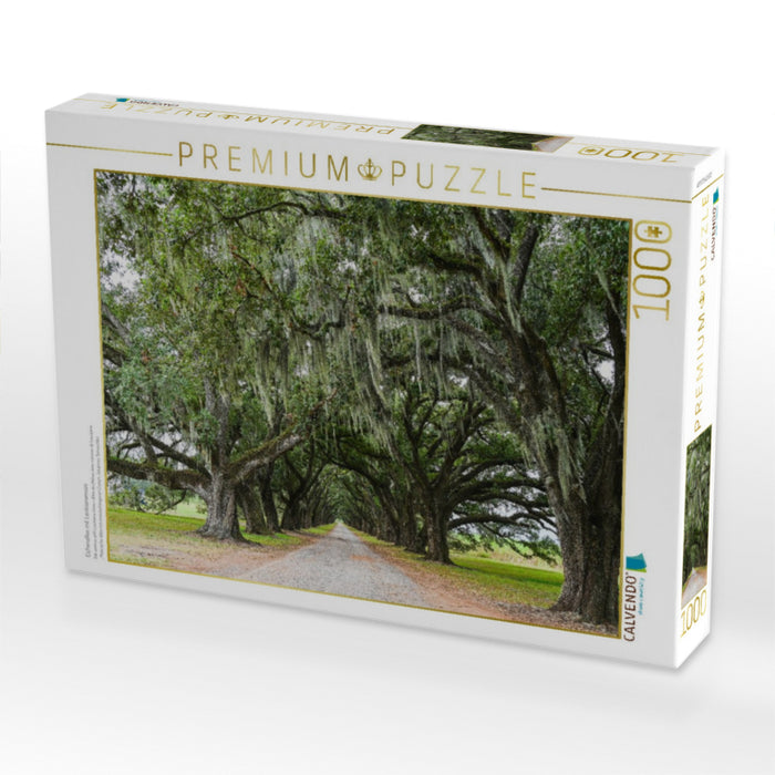 Eichenallee mit Louisianamoos - CALVENDO Foto-Puzzle'