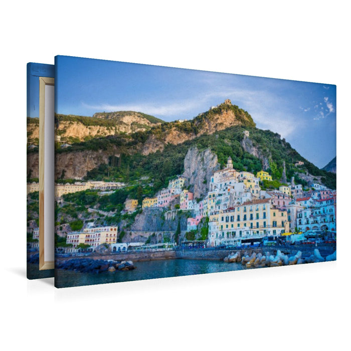 Premium Textil-Leinwand Sonnenaufgang in Amalfi