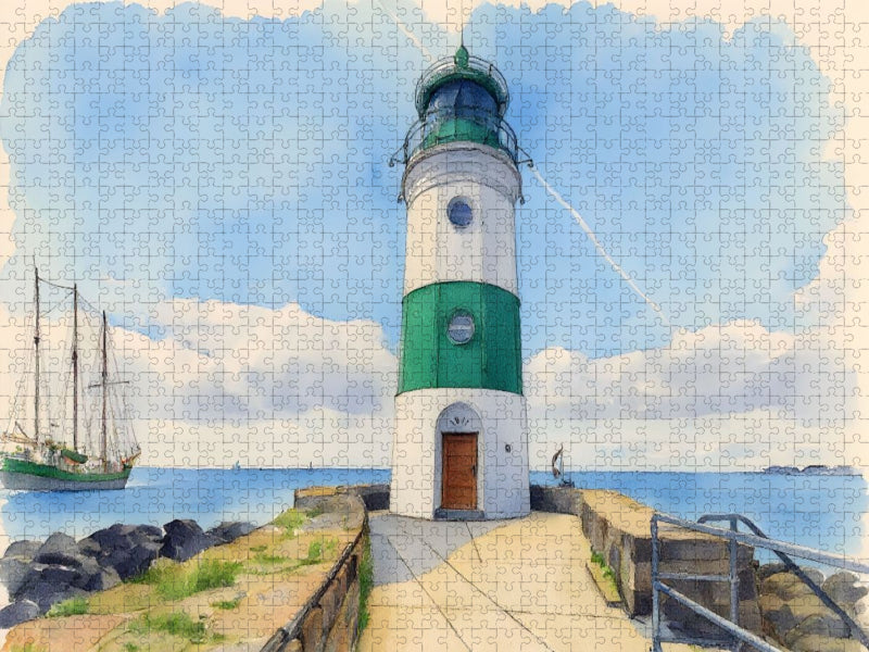 Leuchtturm Schleimünde - CALVENDO Foto-Puzzle'