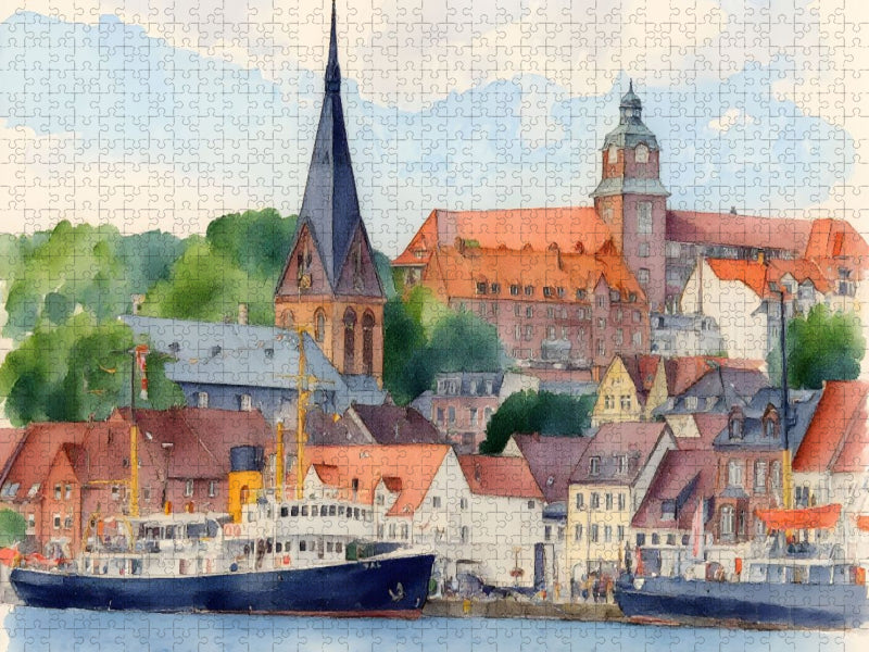 Blick auf Flensburg - CALVENDO Foto-Puzzle'