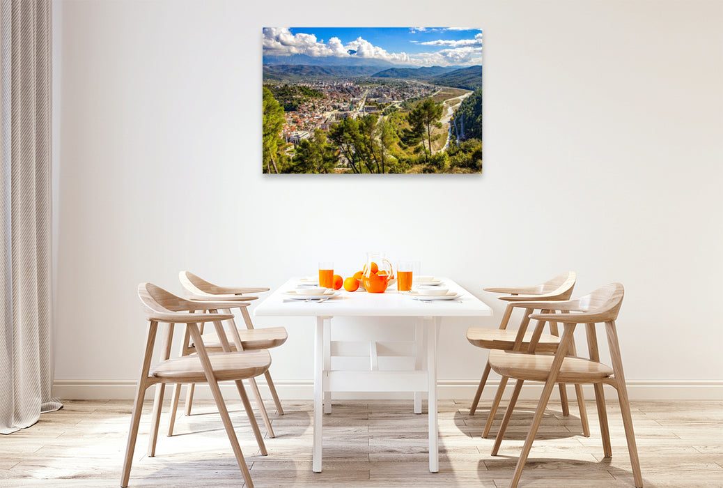 Premium Textil-Leinwand Der Blick auf Berat von der Burg