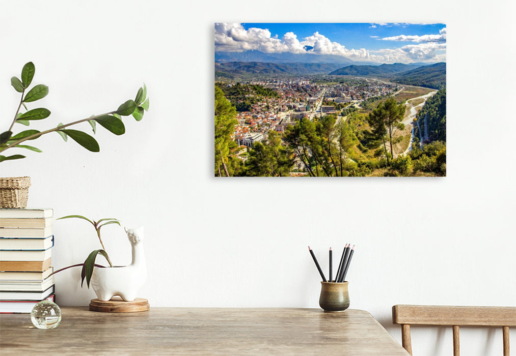 Premium Textil-Leinwand Der Blick auf Berat von der Burg
