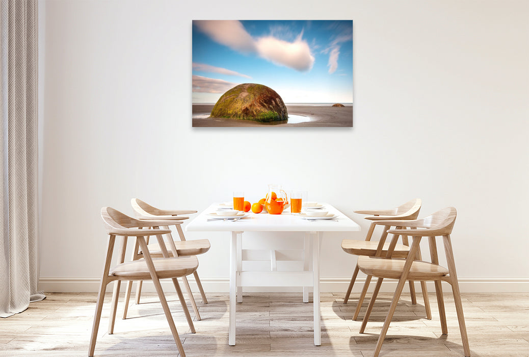 Premium Textil-Leinwand Moeraki Boulders