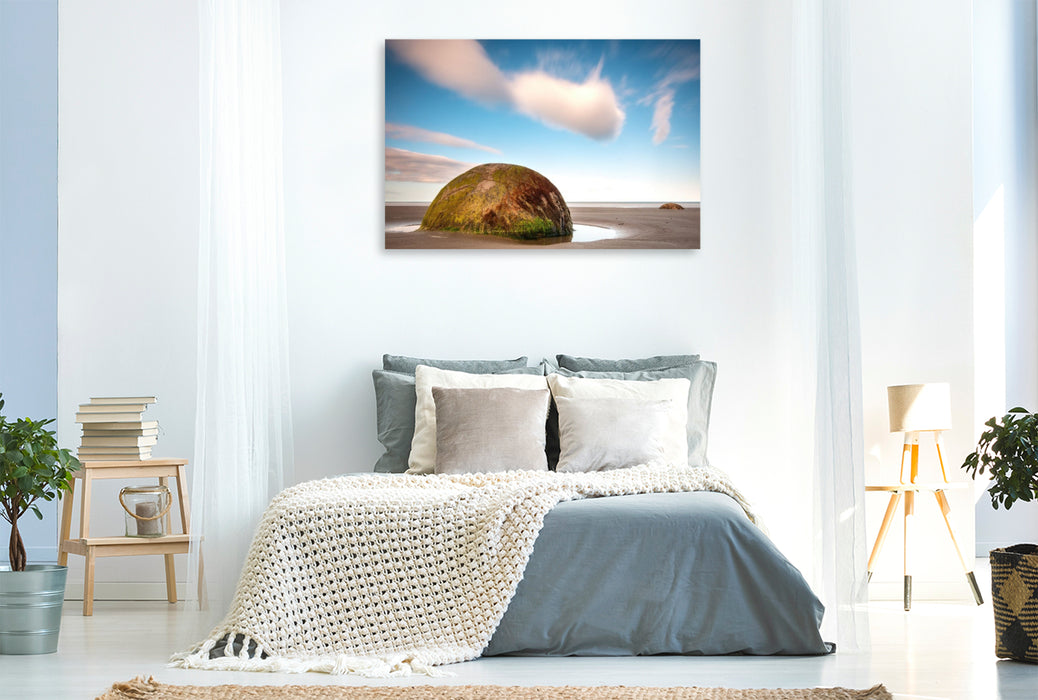 Premium Textil-Leinwand Moeraki Boulders