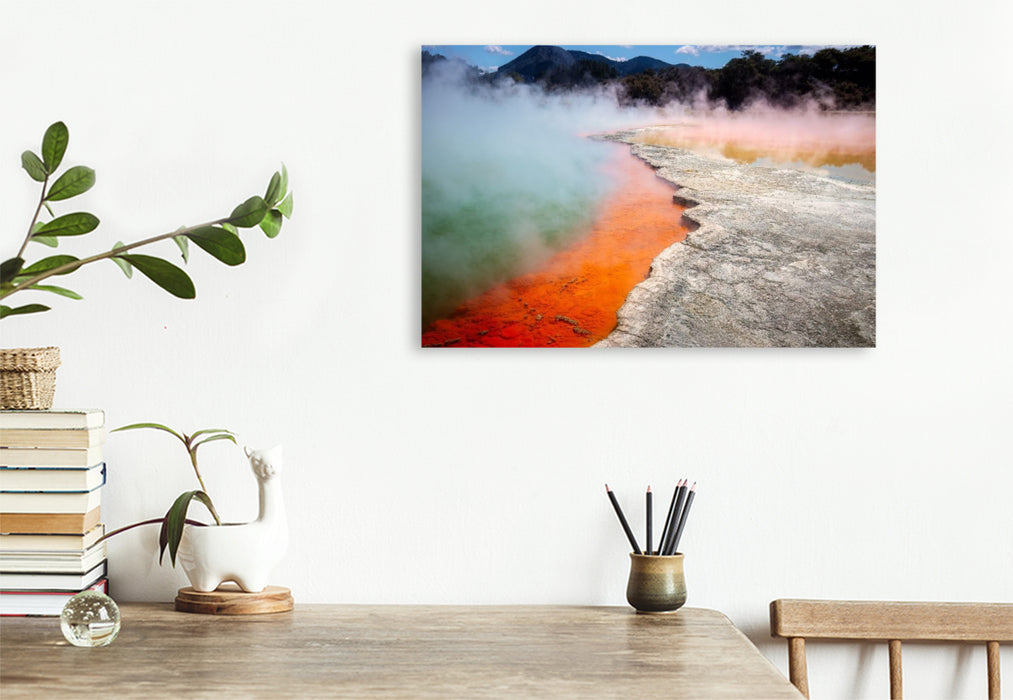 Premium Textil-Leinwand Champagne Pool, Wai-O-Tapu