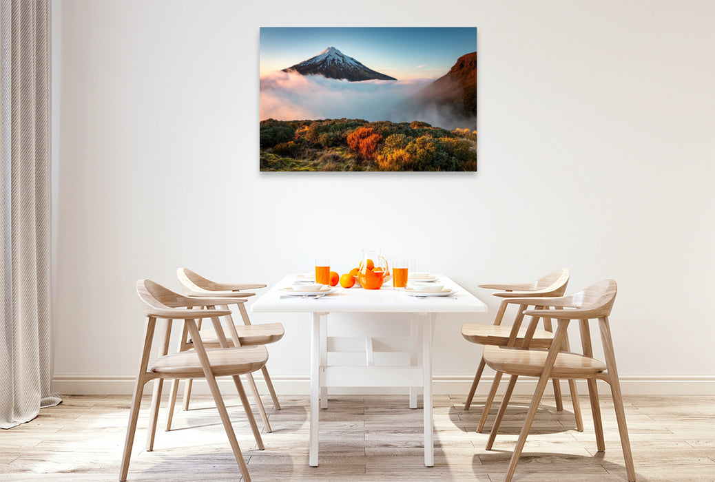 Premium Textil-Leinwand Mount Taranaki