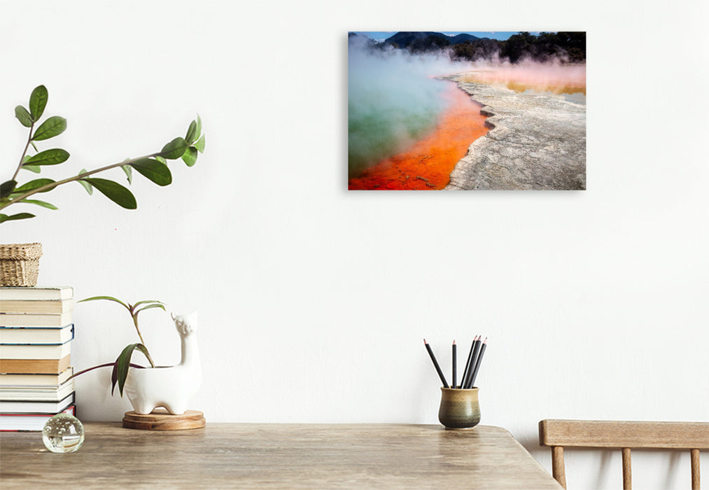 Premium Textil-Leinwand Champagne Pool, Wai-O-Tapu