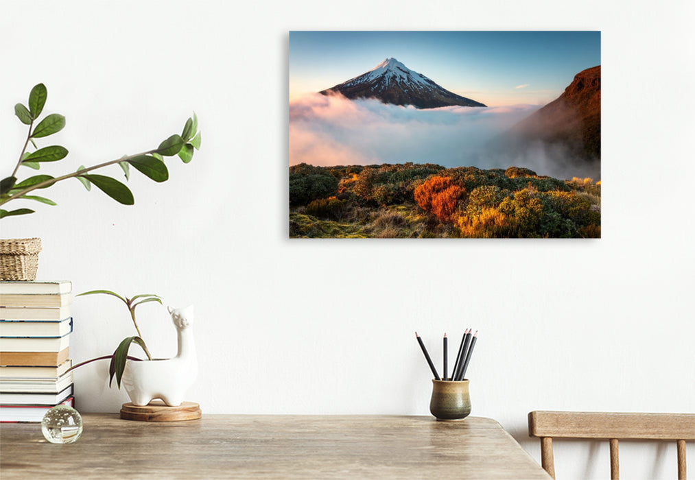 Premium Textil-Leinwand Mount Taranaki