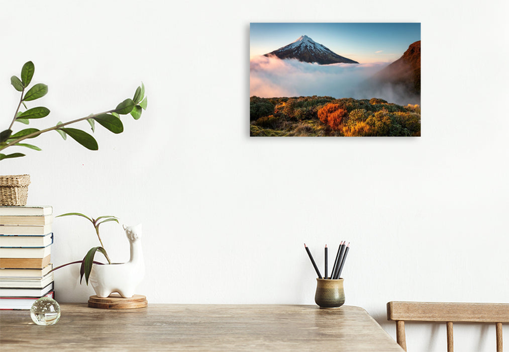 Premium Textil-Leinwand Mount Taranaki