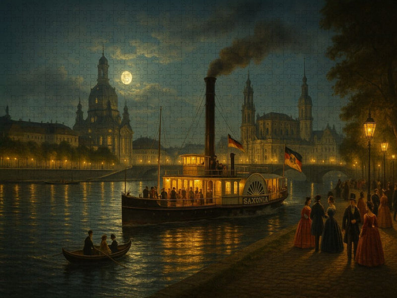 Dampfschiff auf der Elbe - CALVENDO Foto-Puzzle'