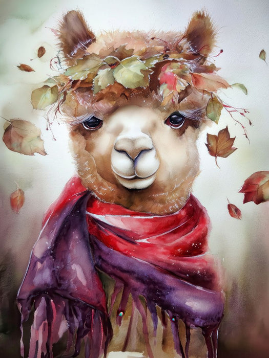 Alpaka im Herbst - CALVENDO Foto-Puzzle'