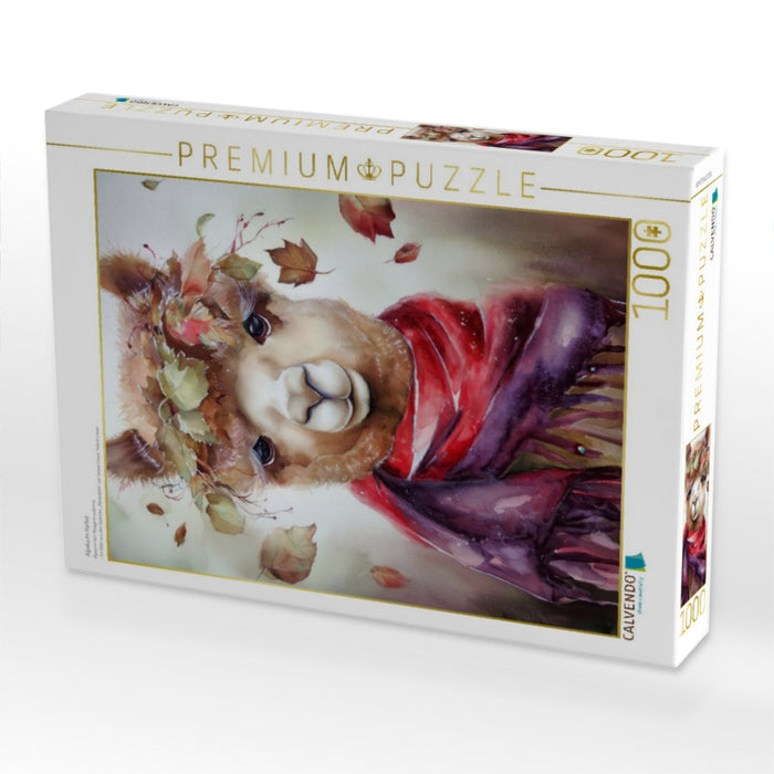 Alpaka im Herbst - CALVENDO Foto-Puzzle'