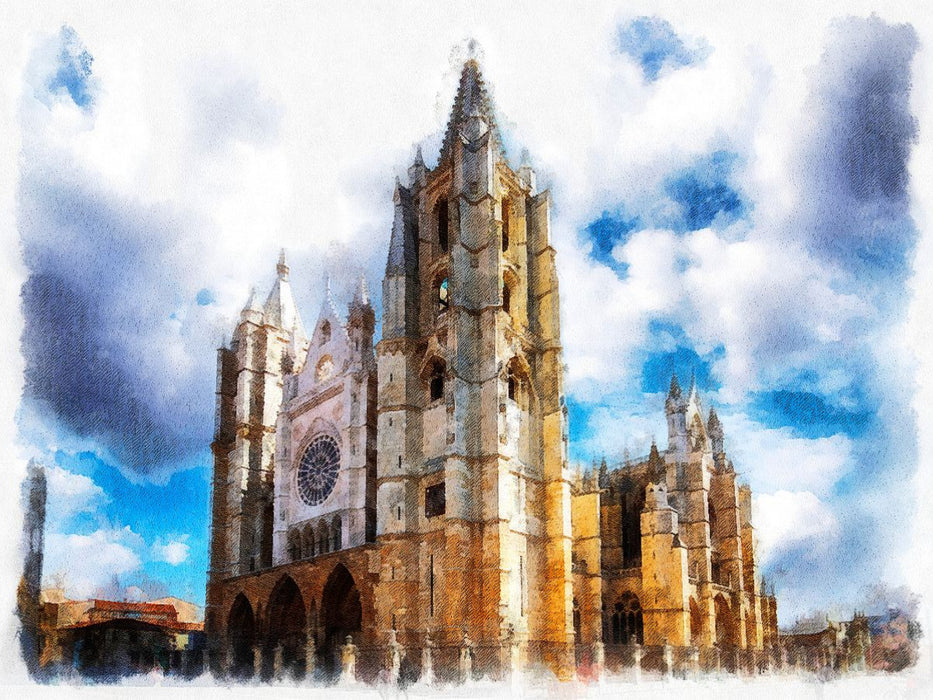 Kathedrale von León, Spanien 1255 bis 1302 - CALVENDO Foto-Puzzle'