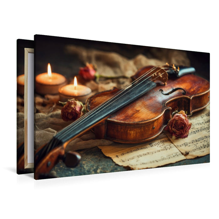 Premium Textil-Leinwand Ein Hauch vergangener Träume im Kerzenlicht