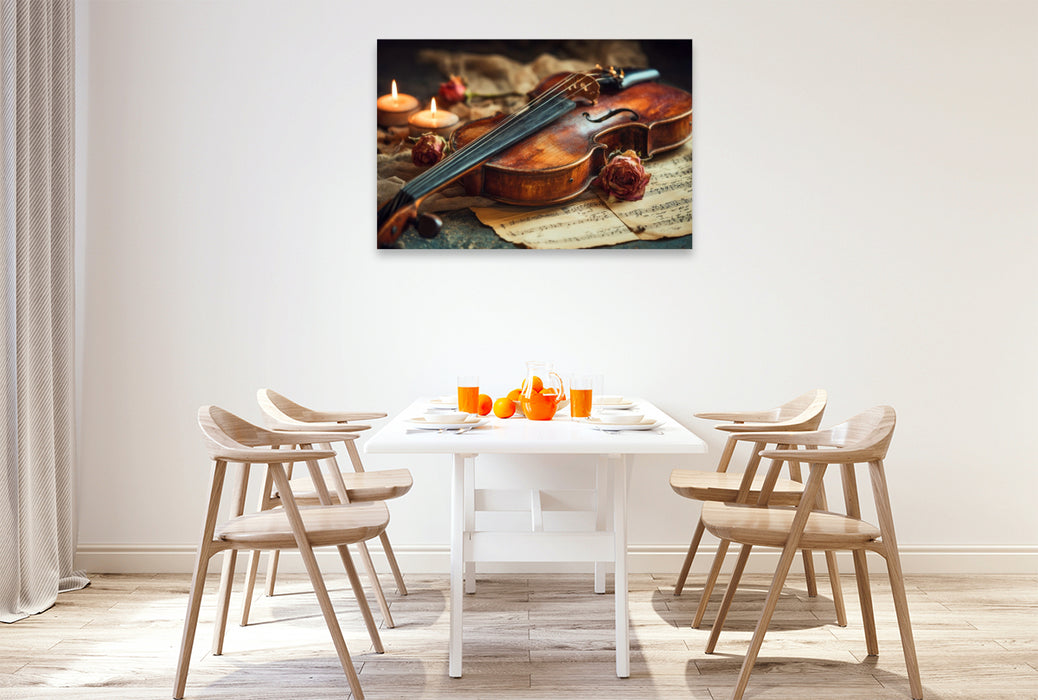 Premium Textil-Leinwand Ein Hauch vergangener Träume im Kerzenlicht