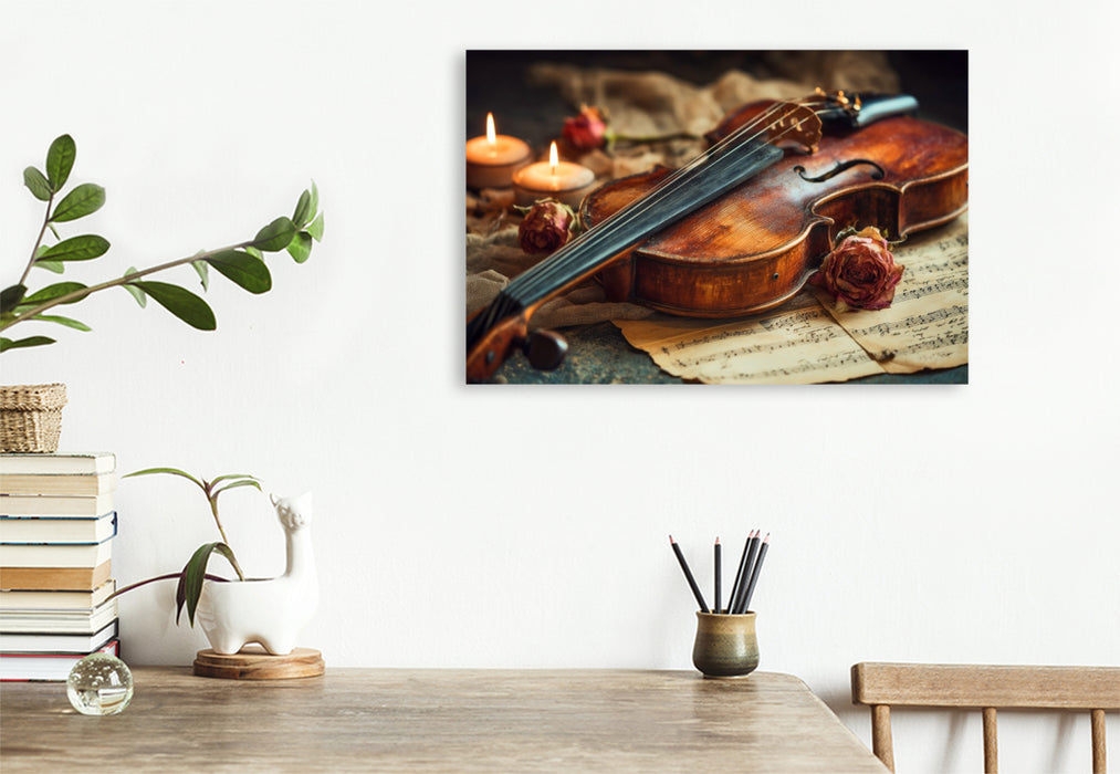 Premium Textil-Leinwand Ein Hauch vergangener Träume im Kerzenlicht