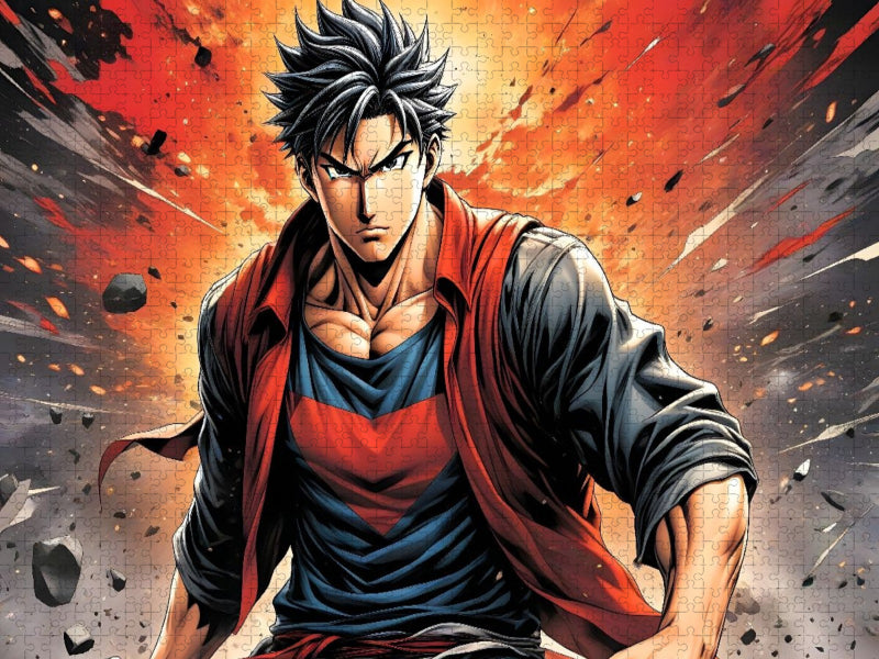 Manga Superheld Toma Kurogane - Der Eiserne Schatten - CALVENDO Foto-Puzzle'