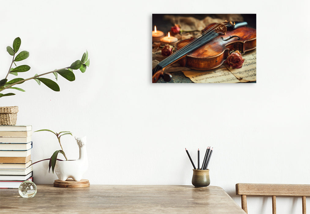 Premium Textil-Leinwand Ein Hauch vergangener Träume im Kerzenlicht