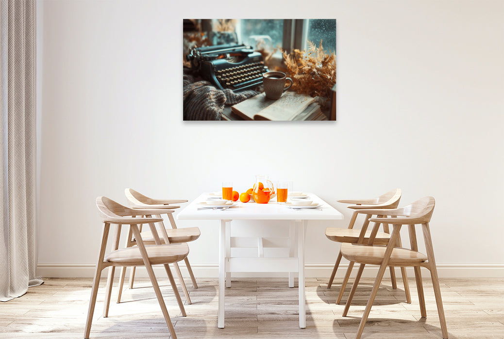 Premium Textil-Leinwand Zwischen vergilbten Seiten flüstert die Zeit