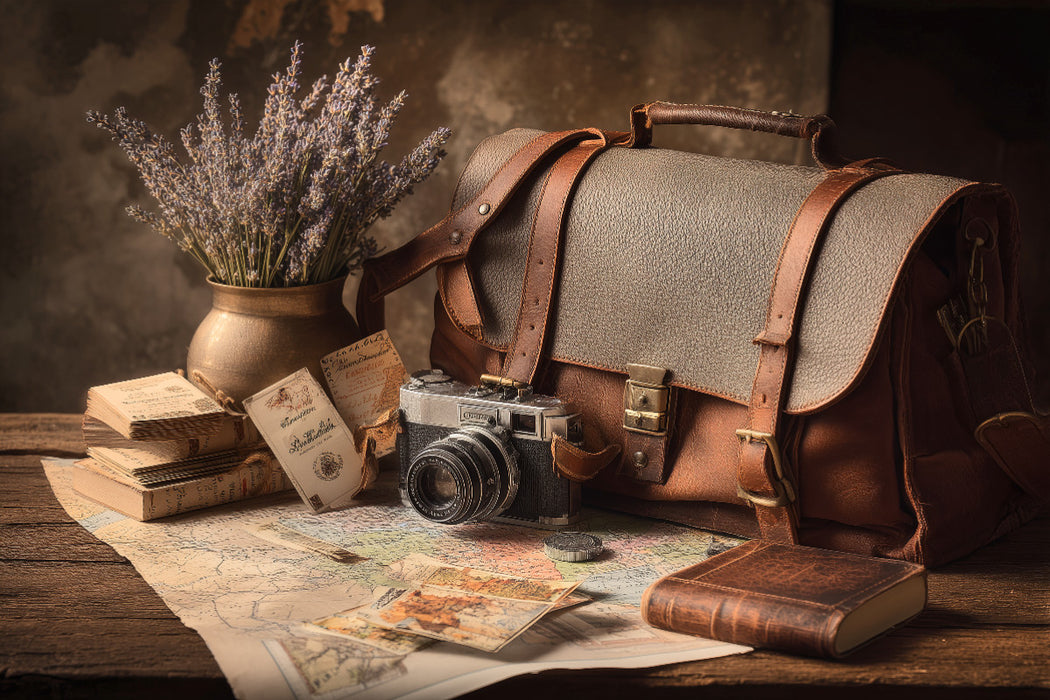 Premium Textil-Leinwand Vergangenheit atmet hier, leise und warm