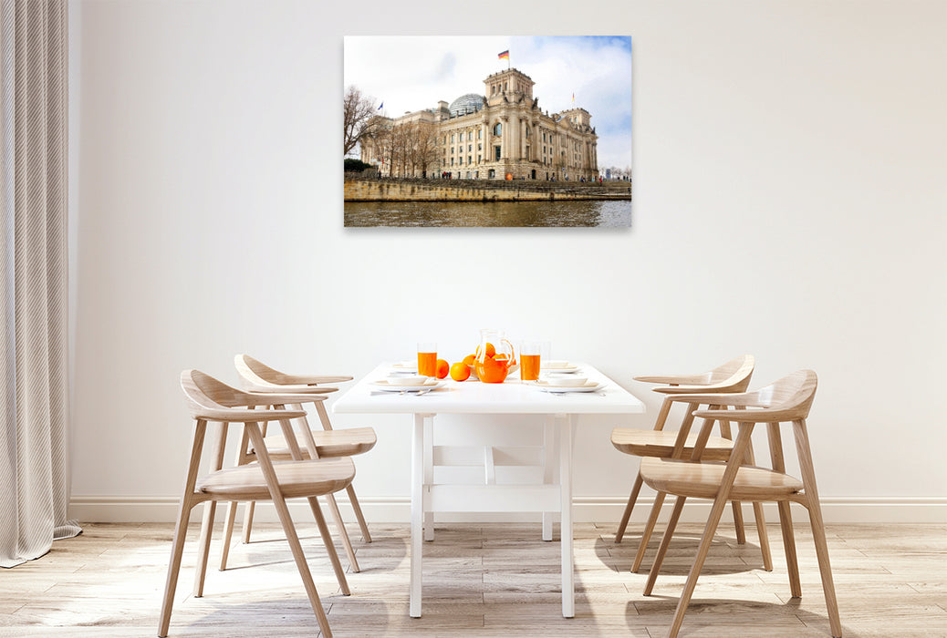 Premium Textil-Leinwand Reichstag, Berlin