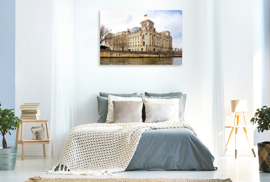 Premium Textil-Leinwand Reichstag, Berlin