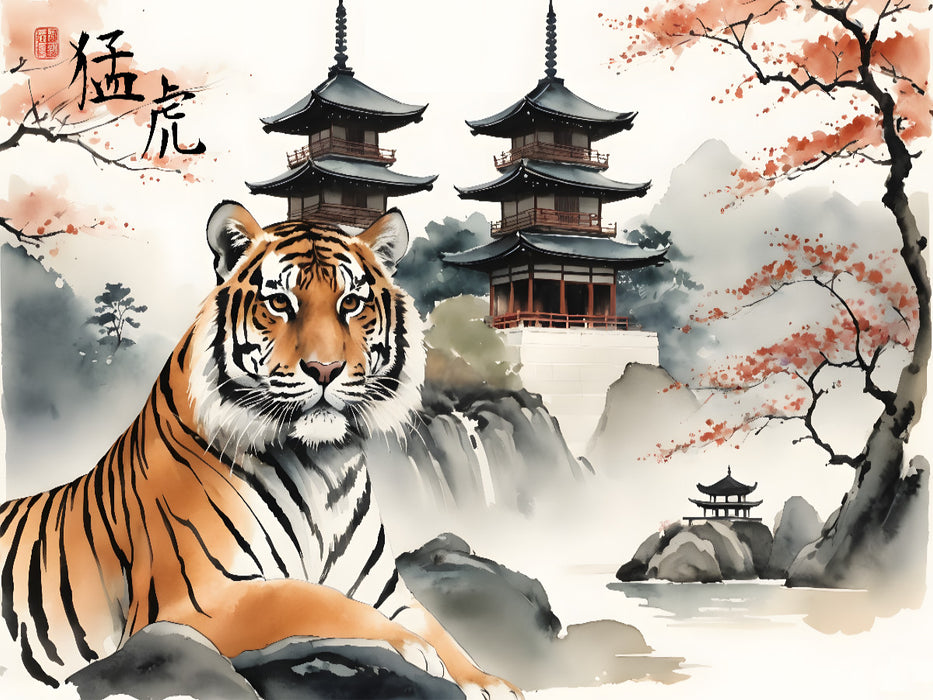 Tiger - Stärke ohne Zorn - CALVENDO Foto-Puzzle'