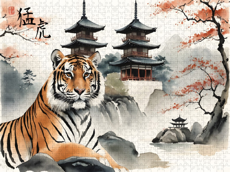 Tiger - Stärke ohne Zorn - CALVENDO Foto-Puzzle'