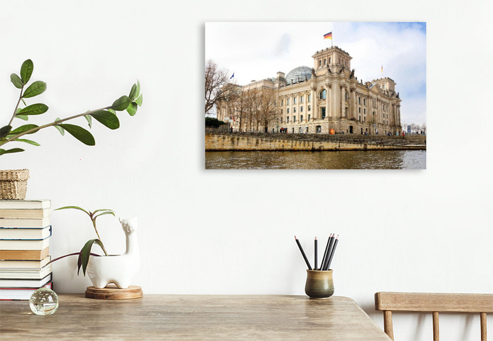 Premium Textil-Leinwand Reichstag, Berlin