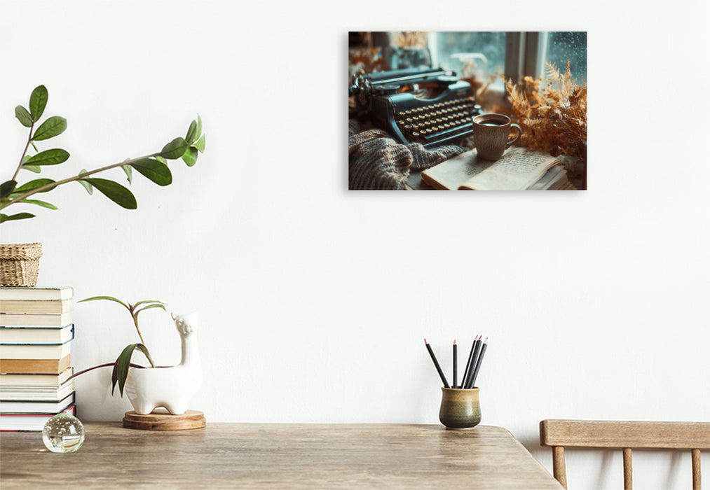 Premium Textil-Leinwand Zwischen vergilbten Seiten flüstert die Zeit