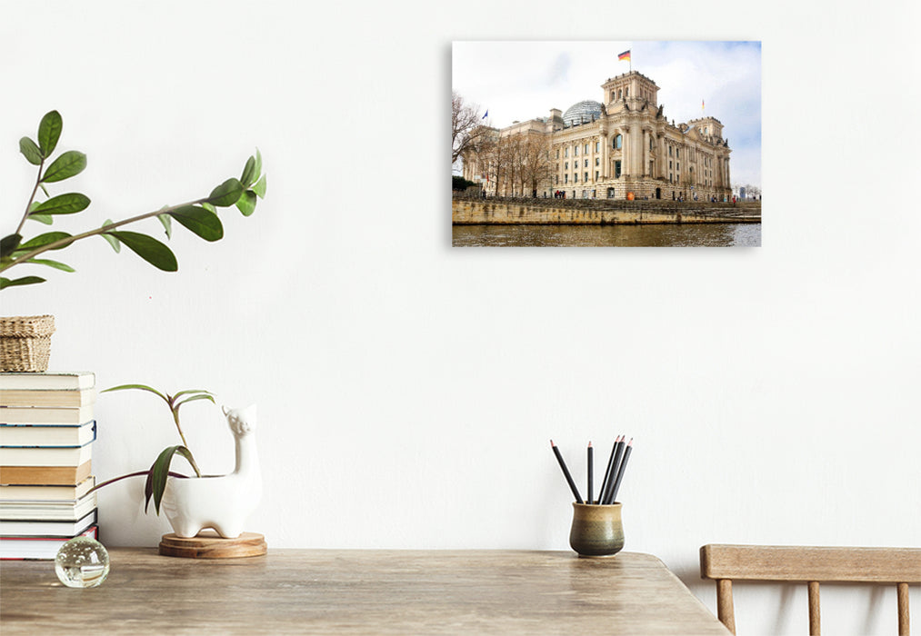 Premium Textil-Leinwand Reichstag, Berlin