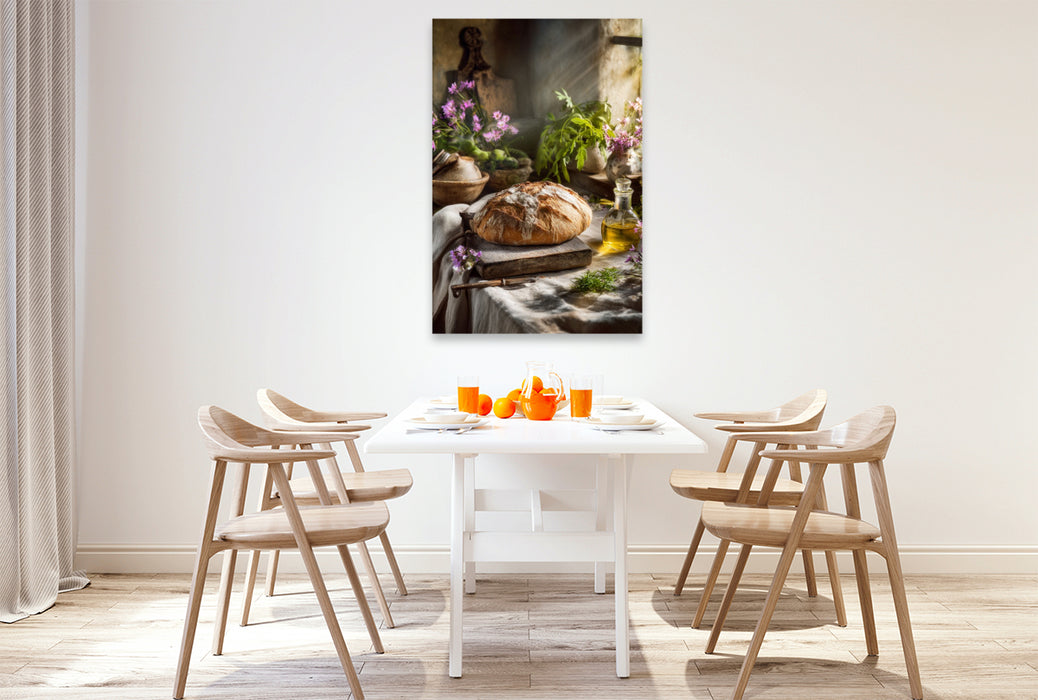 Premium Textil-Leinwand Zwischen Holz und Krume wohnt Geborgenheit