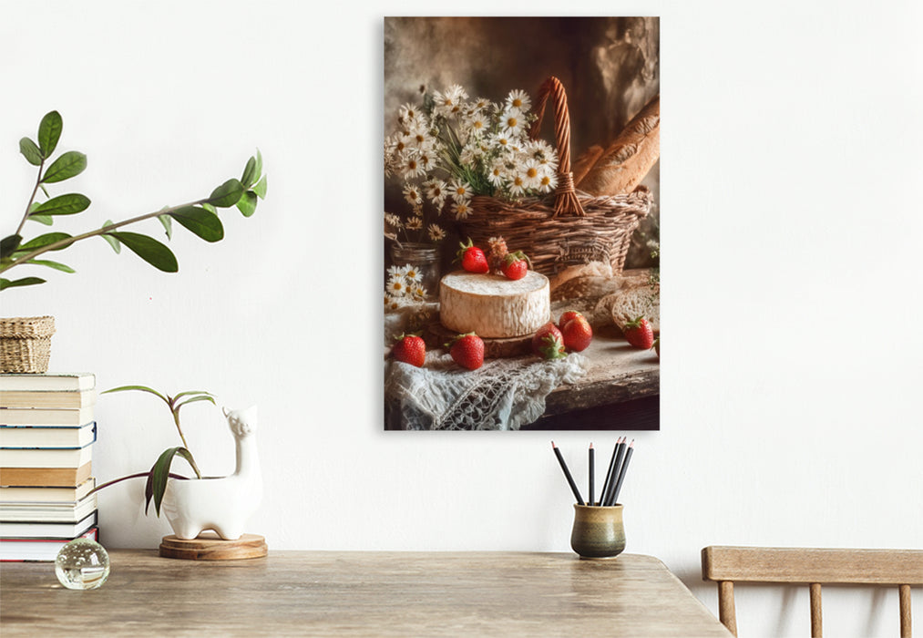 Premium Textil-Leinwand Ein gedeckter Tisch ist ein stiller Moment des Glücks