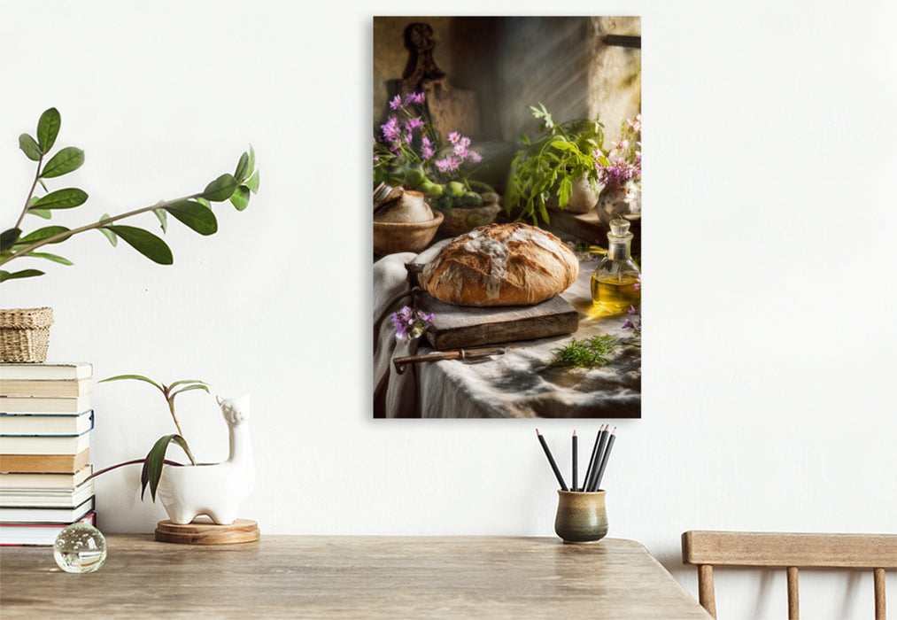 Premium Textil-Leinwand Zwischen Holz und Krume wohnt Geborgenheit