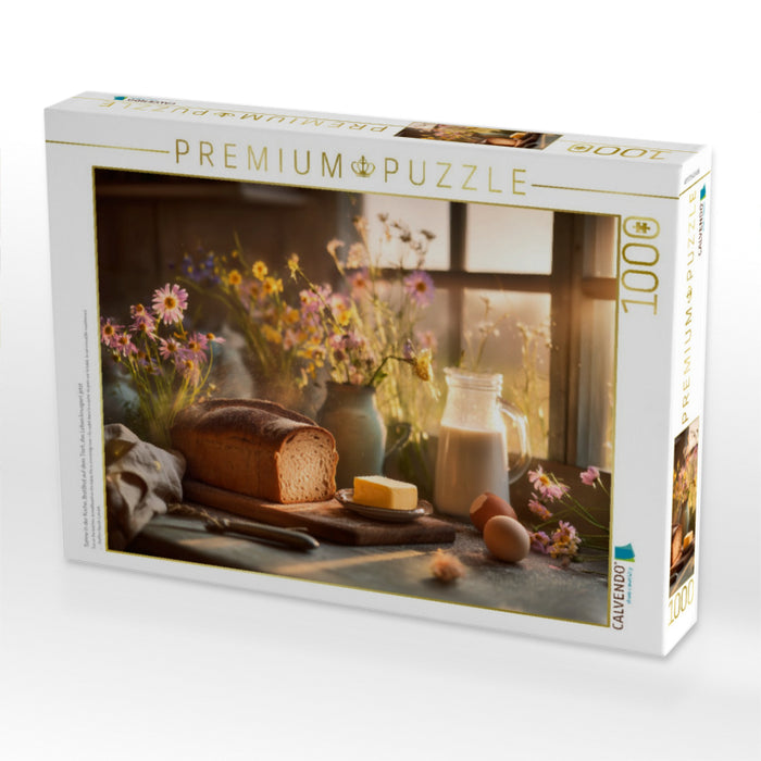 Sonne in der Küche, BrotBrot auf dem Tisch, das Leben knuspert jetzt - CALVENDO Foto-Puzzle'