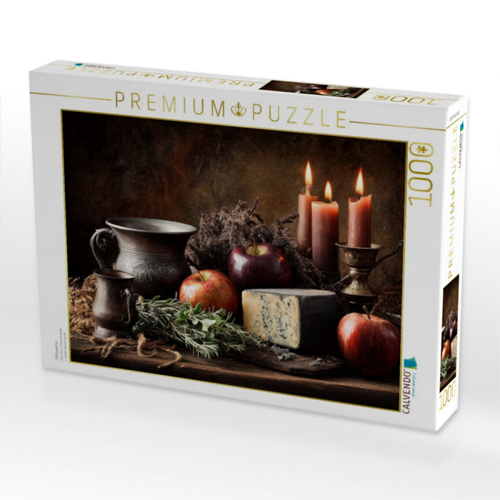 Ofenwärme & dunkler Wein, herbstliche Fülle im Kerzenschein - CALVENDO Foto-Puzzle'