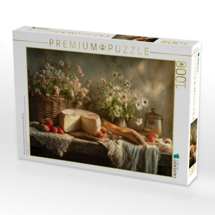 Maiwiesen und Kräuterbrot, Frühling schmeckt nach Hoffnung - CALVENDO Foto-Puzzle'